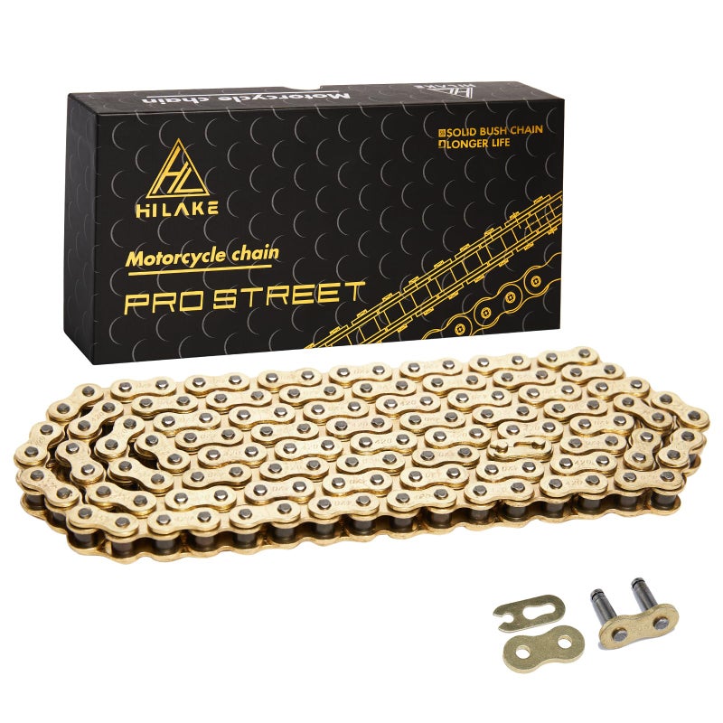 HILAKE 420H Motorcycle Chain 132 Links Non O-Ring with Connecting Master Link Heavy Duty Drive Chain for Motorcycle Bicycle Go Kart Mini Trail Bike - Image 1